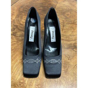 Vtg 90s Proxy Women’s 6 Black Square Toe Made In Spain Pumps Shoes Block Heels